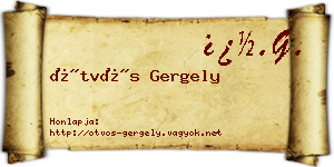 Ötvös Gergely névjegykártya